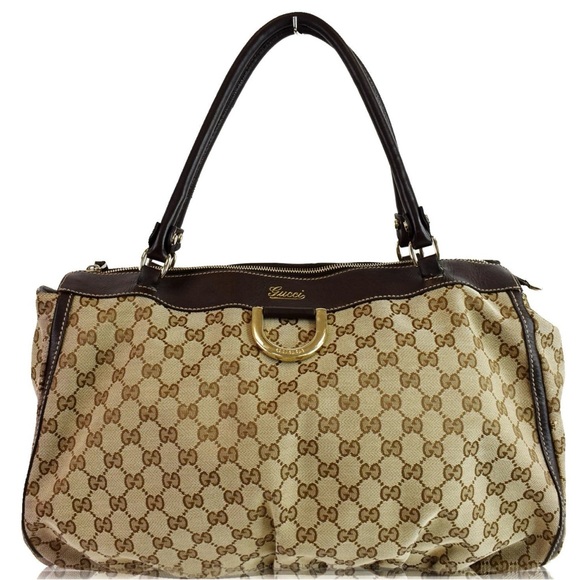 Gucci Handbags - Gucci GG Canvas Gold D Ring Tote